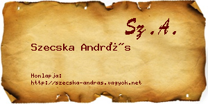 Szecska András névjegykártya