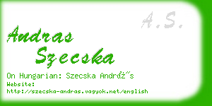 andras szecska business card